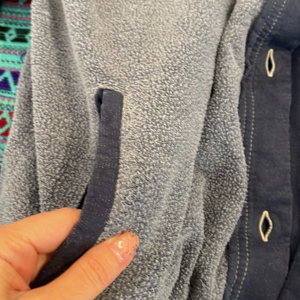 Free People Ruby in Ocean Blue BNWT OVERSIZED slightly distressed S๐ Good! - Picture 11 of 13